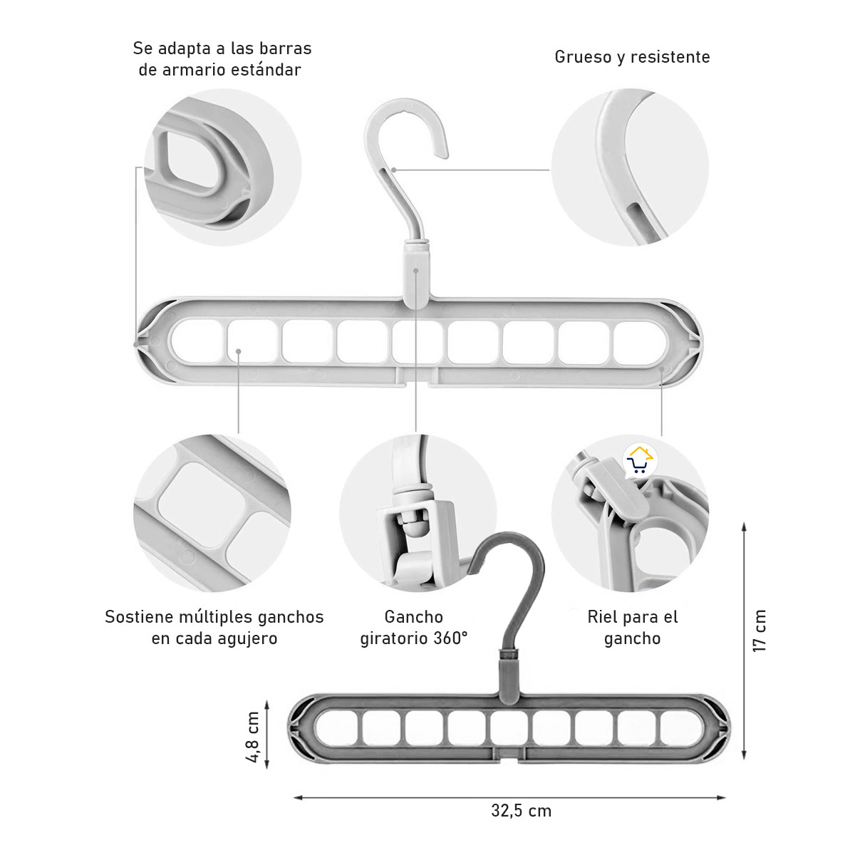 Miniatura 4 de Gancho Ahorrador Espacio X5 Z106
